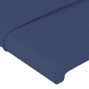 Κεφαλάρι Κρεβατιού LED Μπλε 183x16x118/128 εκ. Υφασμάτινο