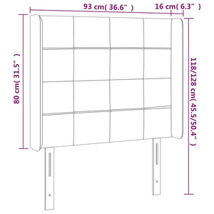Κεφαλάρι Κρεβατιού LED Ανοιχτό Γκρι 93x16x118/128εκ. Βελούδινο