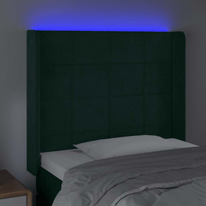 Κεφαλάρι Κρεβατιού LED Σκούρο Πράσινο 93x16x118/128 εκ - Pakobazaar