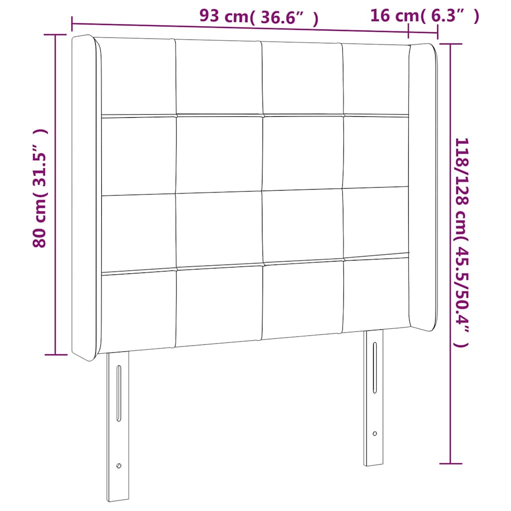 Κεφαλάρι Κρεβατιού LED Σκούρο Πράσινο 93x16x118/128 εκ - Pakobazaar