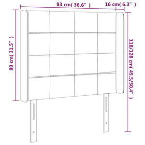 Κεφαλάρι Κρεβατιού LED Σκούρο Μπλε 93x16x118/128εκ. Βελούδινο - Pakobazaar