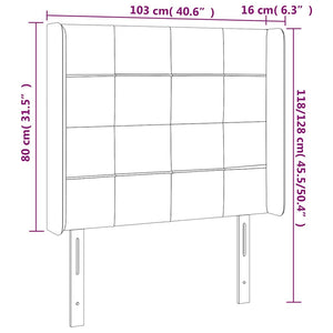 Κεφαλάρι Κρεβατιού LED Σκούρο Μπλε 103x16x118/128 εκ. Βελούδινο - Pakobazaar