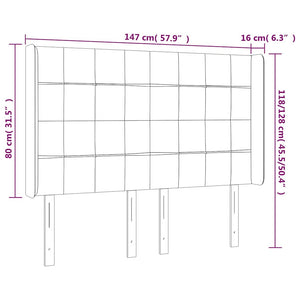 Κεφαλάρι Κρεβατιού LED Σκούρο Μπλε 147x16x118/128 εκ. Βελούδινο - Pakobazaar