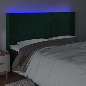 Κεφαλάρι Κρεβατιού LED Σκούρο Πράσινο 163x16x118/128 εκ - Pakobazaar