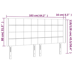 Κεφαλάρι Κρεβατιού LED Ροζ 163x16x118/128 εκ. Βελούδινο