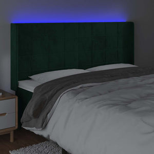 Κεφαλάρι Κρεβατιού LED Σκούρο Πράσινο 183x16x118/128 εκ - Pakobazaar
