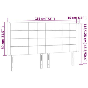 Κεφαλάρι Κρεβατιού LED Σκούρο Μπλε 183x16x118/128 εκ. Βελούδινο - Pakobazaar