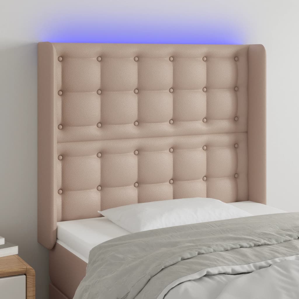 Κεφαλάρι Κρεβατιού LED Καπουτσίνο 83x16x118/128 εκ - Pakobazaar