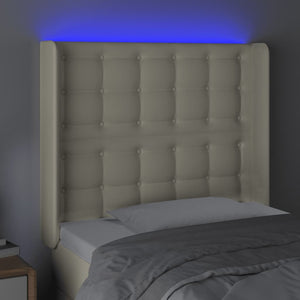 Κεφαλάρι Κρεβατιού LED Κρεμ 93x16x118/128εκ. Συνθετ. Δέρμα - Pakobazaar