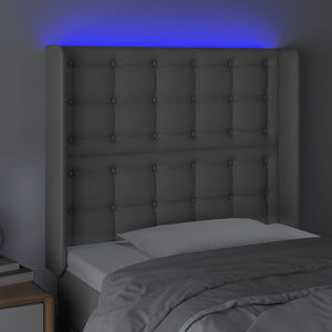 Κεφαλάρι Κρεβατιού LED Γκρι 103x16x118/128 εκ. Συνθετ. Δέρμα