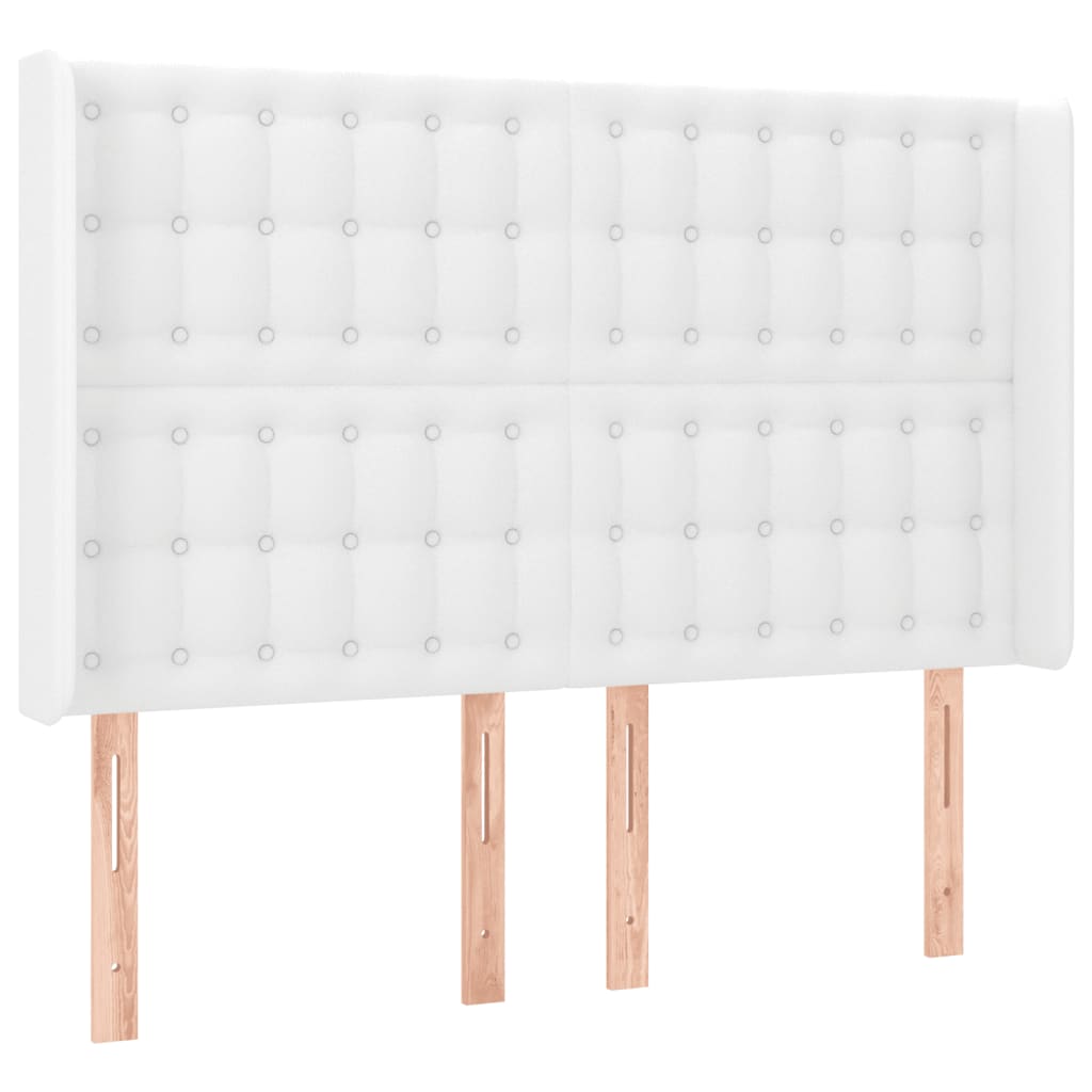 Κεφαλάρι Κρεβατιού LED Λευκό 147x16x118/128 εκ. Συνθετ. Δέρμα - Pakobazaar