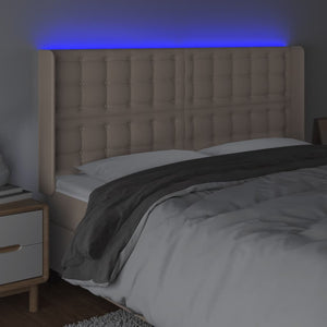 Κεφαλάρι Κρεβατιού LED Καπουτσίνο 147x16x118/128 εκ