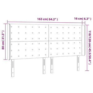 Κεφαλάρι Κρεβατιού LED Κρεμ 163x16x118/128 εκ. Συνθετ. Δέρμα