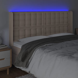Κεφαλάρι Κρεβατιού LED Καπουτσίνο 183x16x118/128 εκ