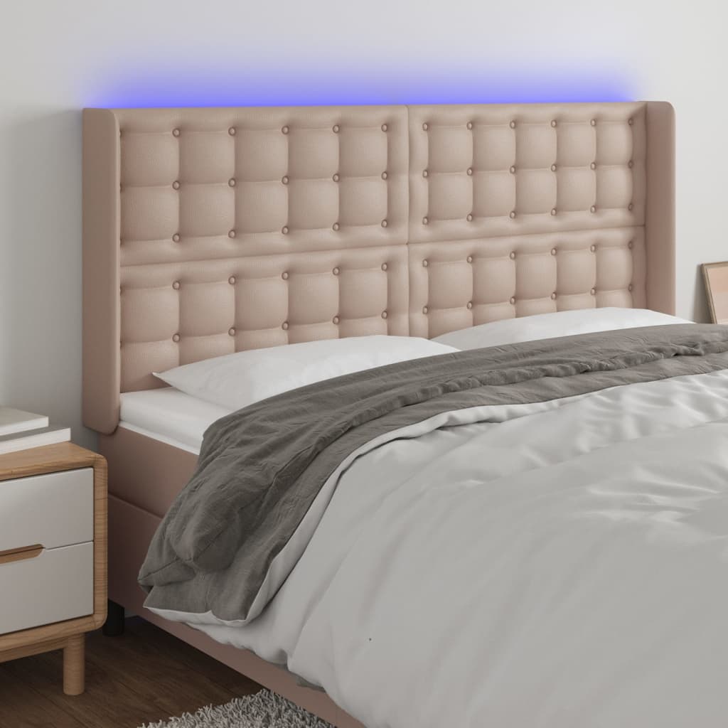 Κεφαλάρι Κρεβατιού LED Καπουτσίνο 183x16x118/128 εκ