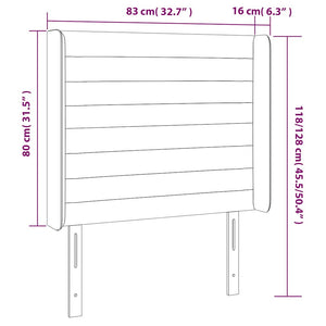 Κεφαλάρι Κρεβατιού LED Ανοιχτό Γκρι 83x16x118/128εκ. Υφασμάτινο