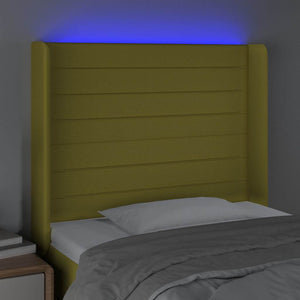 Κεφαλάρι Κρεβατιού LED Πράσινο 103x16x118/128 εκ. Υφασμάτινο