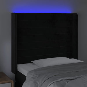 Κεφαλάρι Κρεβατιού LED Μαύρο 83x16x118/128εκ. Βελούδινο - Pakobazaar