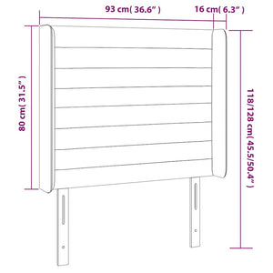 Κεφαλάρι Κρεβατιού LED Σκούρο Μπλε 93x16x118/128εκ. Βελούδινο - Pakobazaar
