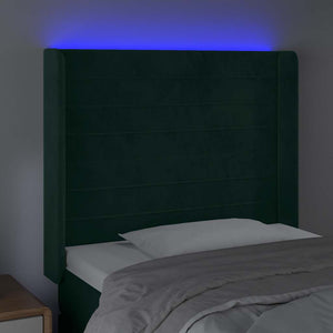 Κεφαλάρι Κρεβατιού LED Σκούρο Πράσινο 103x16x118/128 εκ - Pakobazaar
