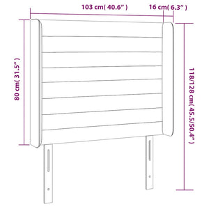 Κεφαλάρι Κρεβατιού LED Σκούρο Μπλε 103x16x118/128 εκ. Βελούδινο - Pakobazaar