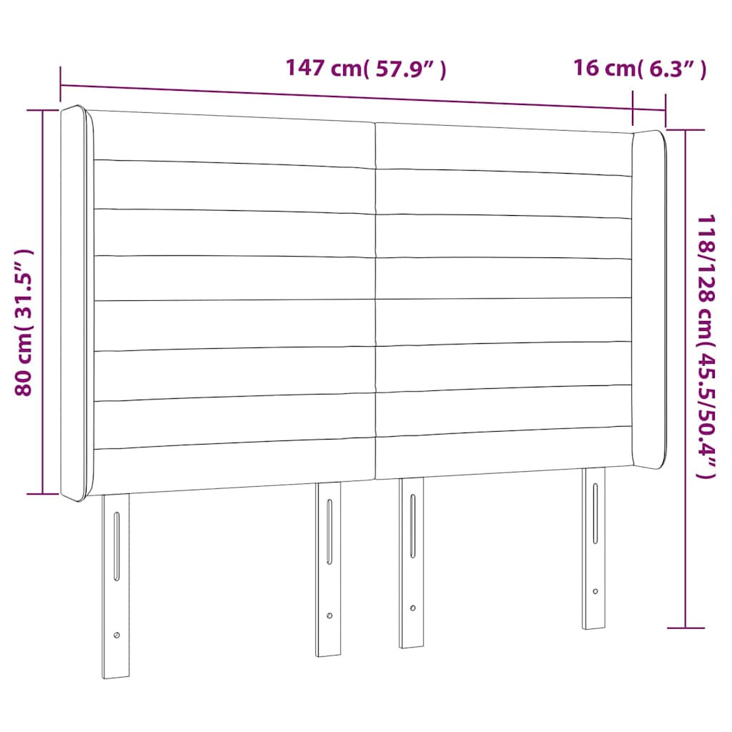 Κεφαλάρι Κρεβατιού LED Σκούρο Πράσινο 147x16x118/128 εκ - Pakobazaar