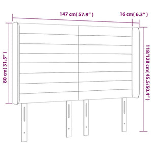 Κεφαλάρι Κρεβατιού LED Σκούρο Πράσινο 147x16x118/128 εκ - Pakobazaar