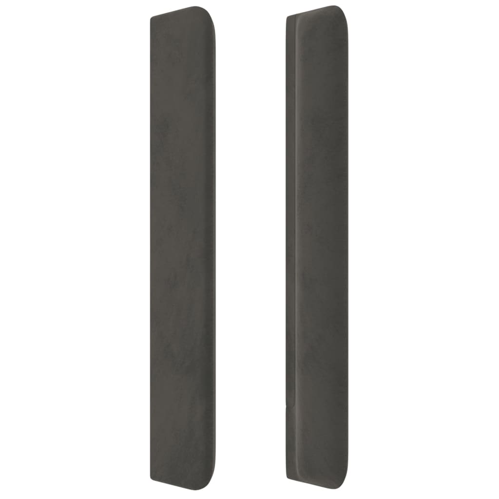 Κεφαλάρι Κρεβατιού LED Σκούρο Γκρι 183x16x118/128εκ. Βελούδινο