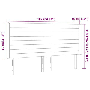 Κεφαλάρι Κρεβατιού LED Σκούρο Μπλε 183x16x118/128 εκ. Βελούδινο - Pakobazaar