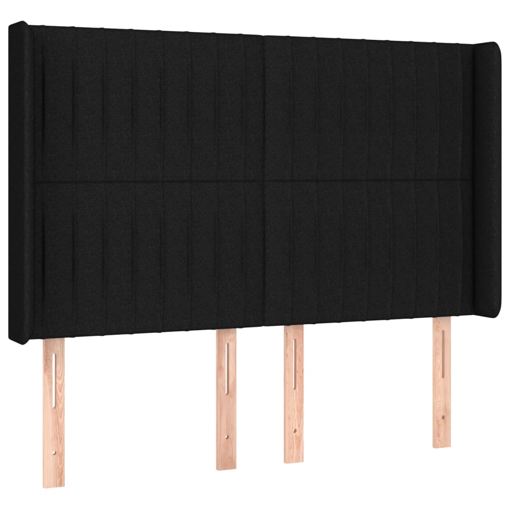 Κεφαλάρι Κρεβατιού LED Μαύρο 147x16x118/128 εκ. Υφασμάτινο