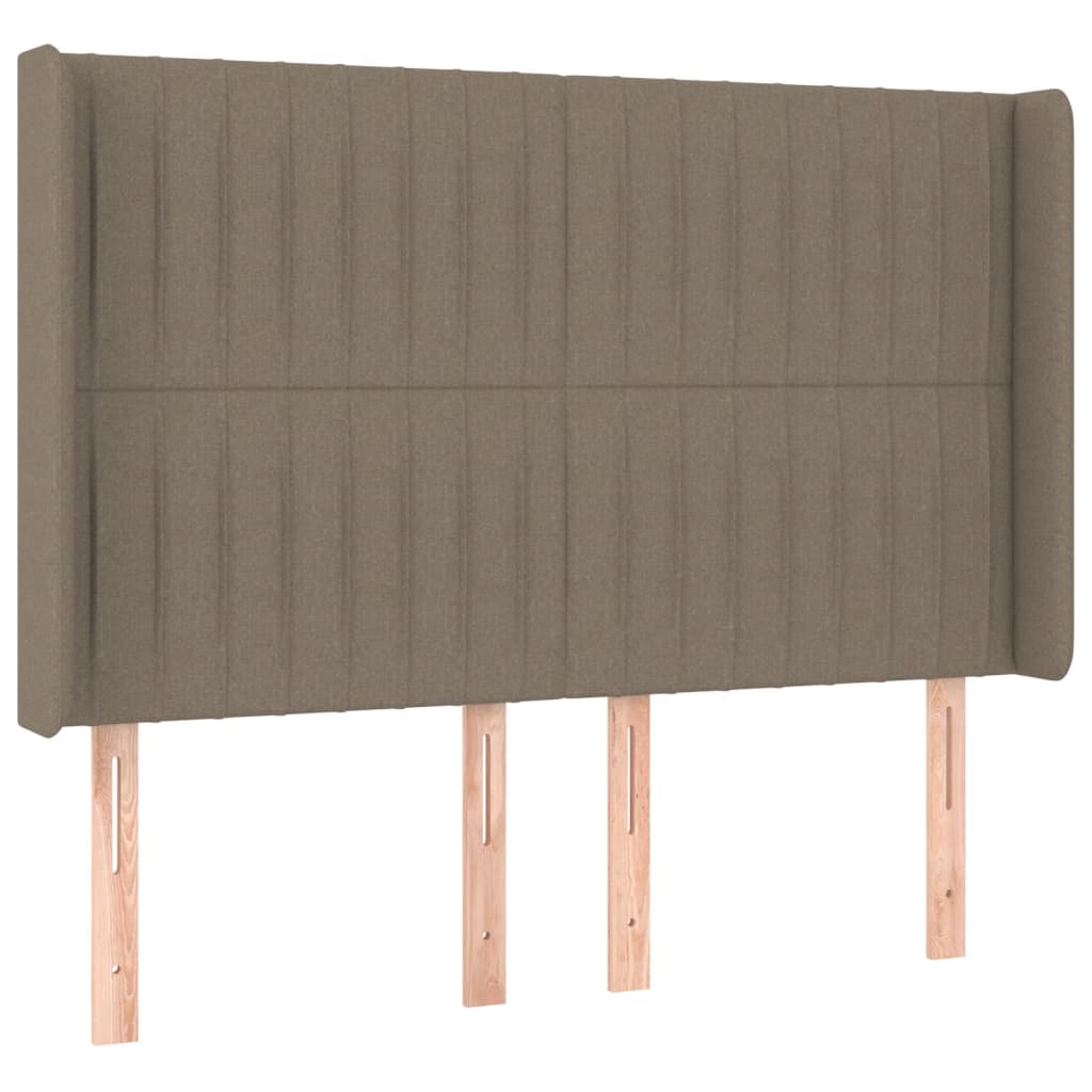 Κεφαλάρι Κρεβατιού LED Taupe 147x16x118/128 εκ. Υφασμάτινο