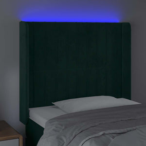 Κεφαλάρι Κρεβατιού LED Σκούρο Πράσινο 83x16x118/128 εκ - Pakobazaar