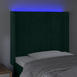 Κεφαλάρι Κρεβατιού LED Σκούρο Πράσινο 103x16x118/128 εκ - Pakobazaar