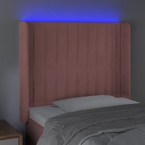 Κεφαλάρι Κρεβατιού LED Ροζ 103x16x118/128 εκ.Βελούδινο