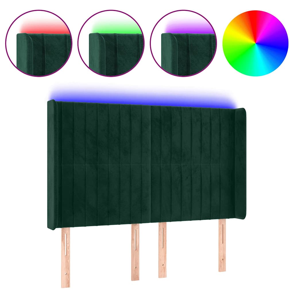 Κεφαλάρι Κρεβατιού LED Σκούρο Πράσινο 147x16x118/128 εκ - Pakobazaar