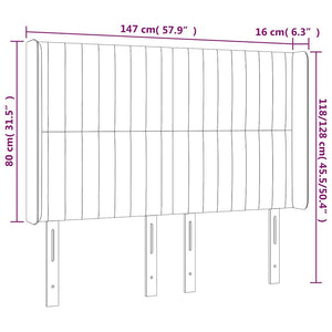 Κεφαλάρι Κρεβατιού LED Σκούρο Μπλε 147x16x118/128 εκ. Βελούδινο - Pakobazaar