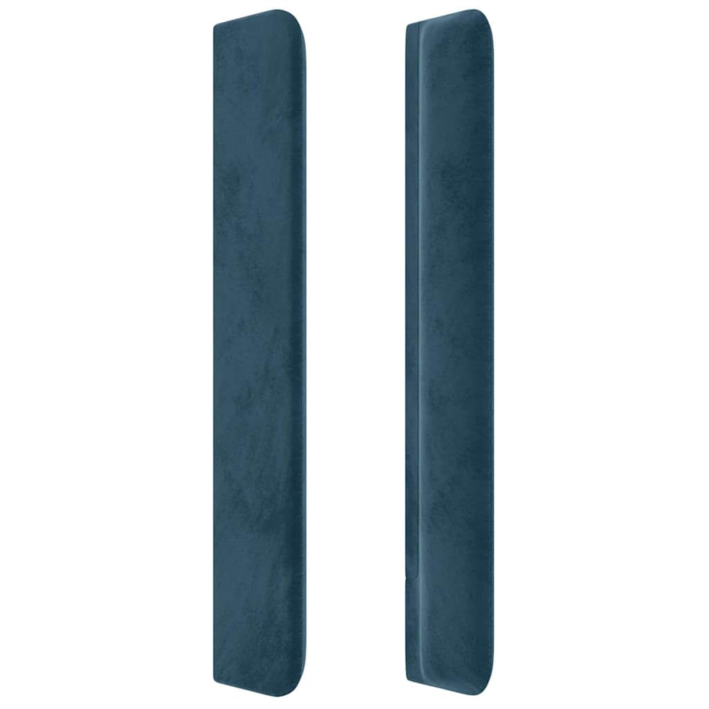 Κεφαλάρι Κρεβατιού LED Σκούρο Μπλε 203x16x118/128 εκ. Βελούδινο - Pakobazaar