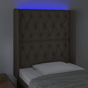 Κεφαλάρι Κρεβατιού LED Taupe 83x16x118/128εκ. Υφασμάτινο - Pakobazaar