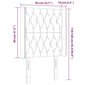 Κεφαλάρι Κρεβατιού LED Taupe 83x16x118/128εκ. Υφασμάτινο - Pakobazaar