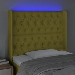 Κεφαλάρι Κρεβατιού LED Πράσινο 103x16x118/128 εκ. Υφασμάτινο