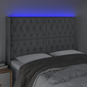 Κεφαλάρι Κρεβατιού LED Ανοιχτό Γκρι 147x16x118/128 εκ.