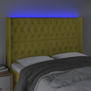 Κεφαλάρι Κρεβατιού LED Πράσινο 147x16x118/128 εκ. Υφασμάτινο - Pakobazaar