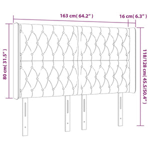 Κεφαλάρι Κρεβατιού LED Taupe 163x16x118/128 εκ. Υφασμάτινο - Pakobazaar