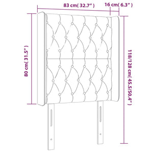 Κεφαλάρι Κρεβατιού LED Ανοιχτό Γκρι 83x16x118/128εκ. Βελούδινο