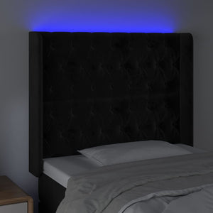 Κεφαλάρι Κρεβατιού LED Μαύρο 93x16x118/128εκ. Βελούδινο - Pakobazaar