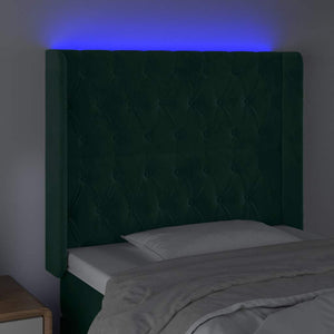 Κεφαλάρι Κρεβατιού LED Σκούρο Πράσινο 93x16x118/128 εκ - Pakobazaar