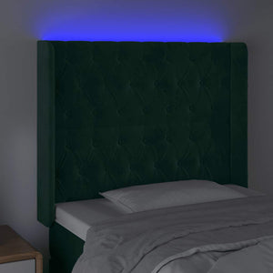 Κεφαλάρι Κρεβατιού LED Σκούρο Πράσινο 103x16x118/128 εκ - Pakobazaar