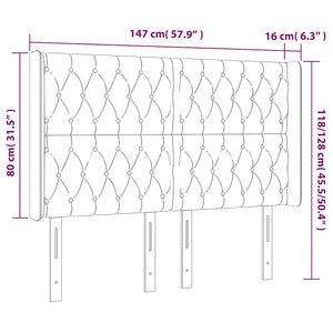 Κεφαλάρι Κρεβατιού LED Σκούρο Πράσινο 147x16x118/128 εκ - Pakobazaar
