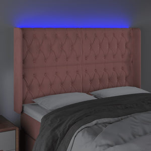 Κεφαλάρι Κρεβατιού LED Ροζ 147x16x118/128 εκ. Βελούδινο - Pakobazaar