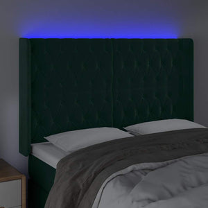 Κεφαλάρι Κρεβατιού LED Σκούρο Πράσινο 163x16x118/128 εκ - Pakobazaar